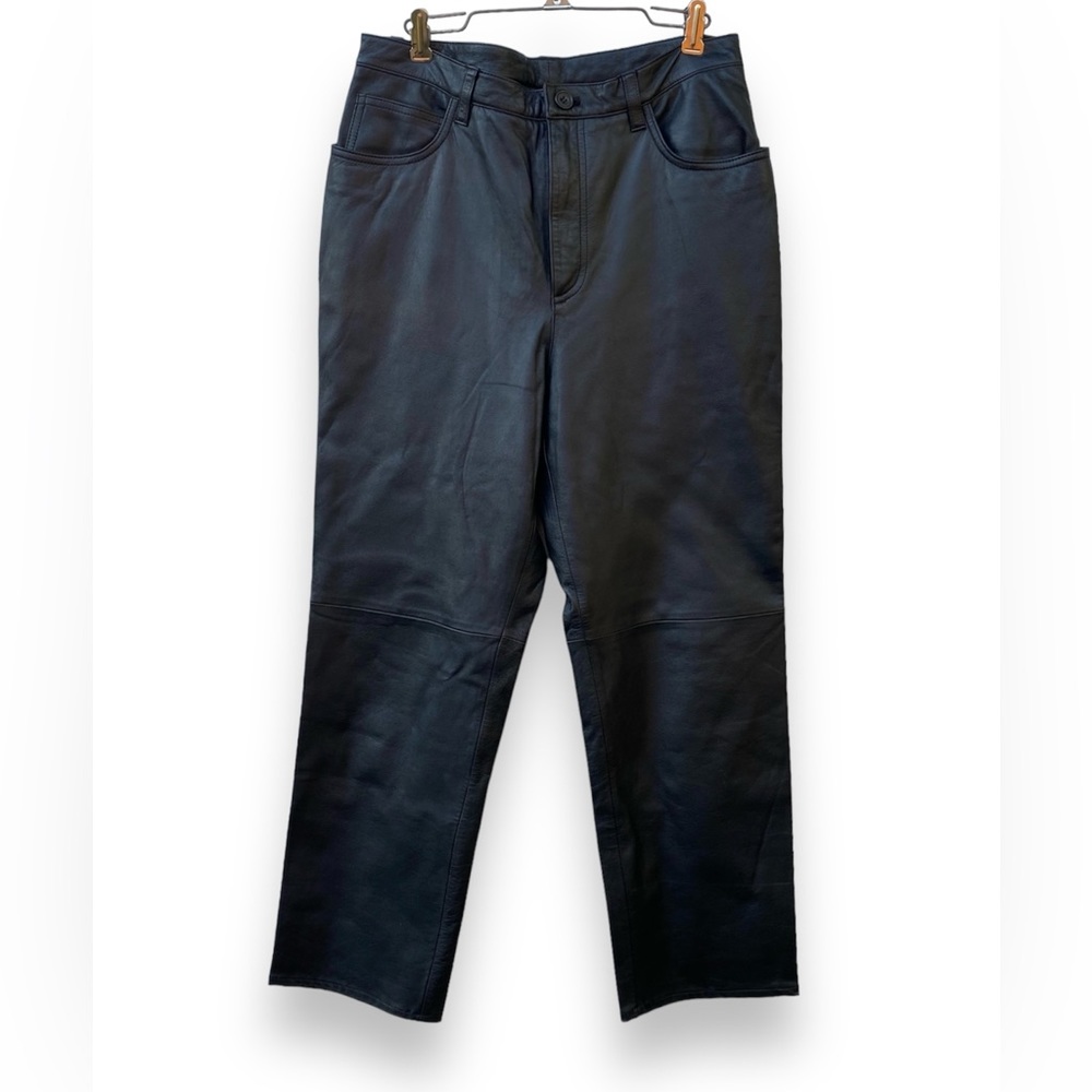 Vintage Black Leather Pants by Jones New York Sport, Size 10